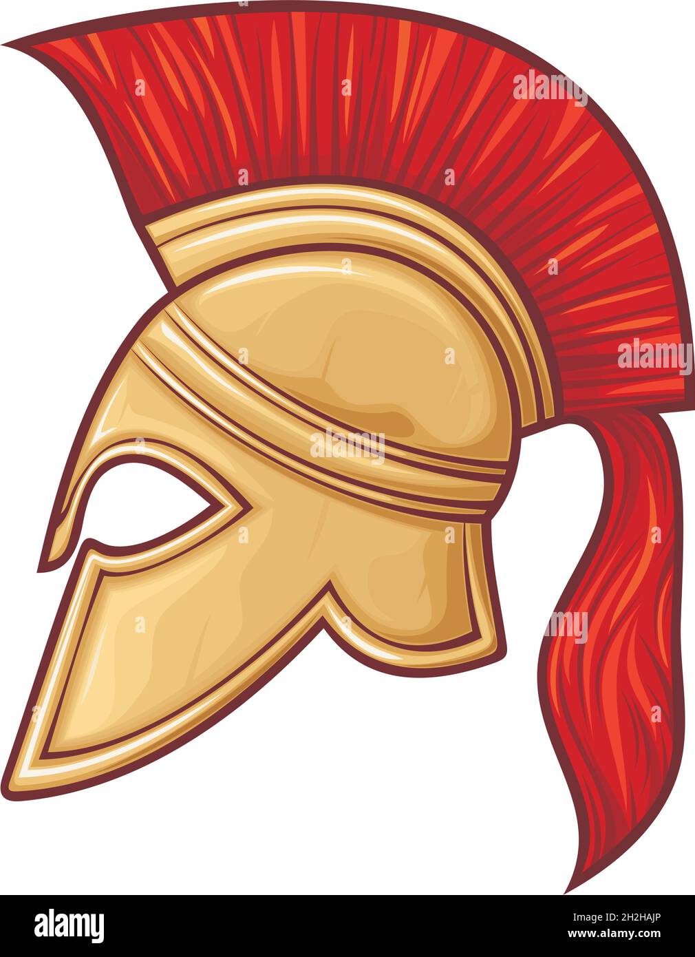 Ancient Greek (spartan) warrior helmet vector illustration Stock Vector