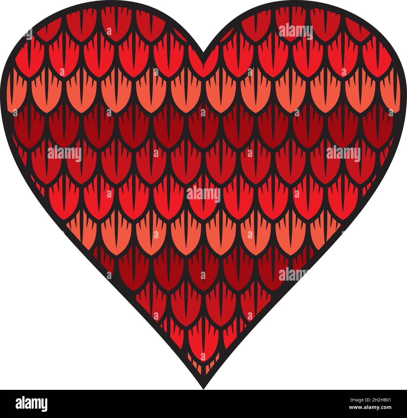 Dragon scales heart vector illustration Stock Vector