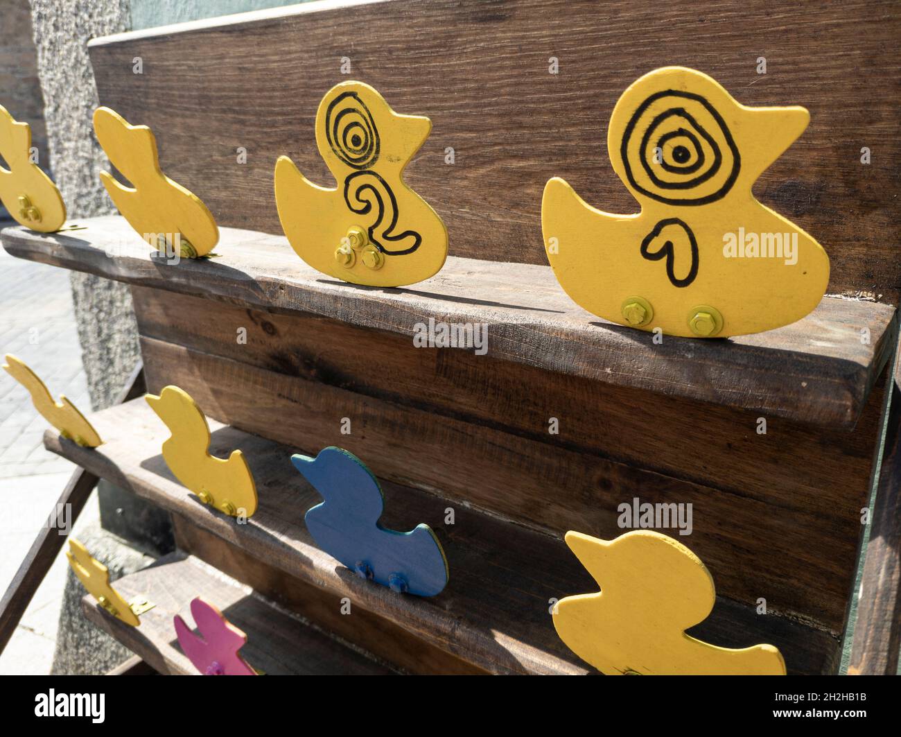 Target shooting game with ducks Stock Photo