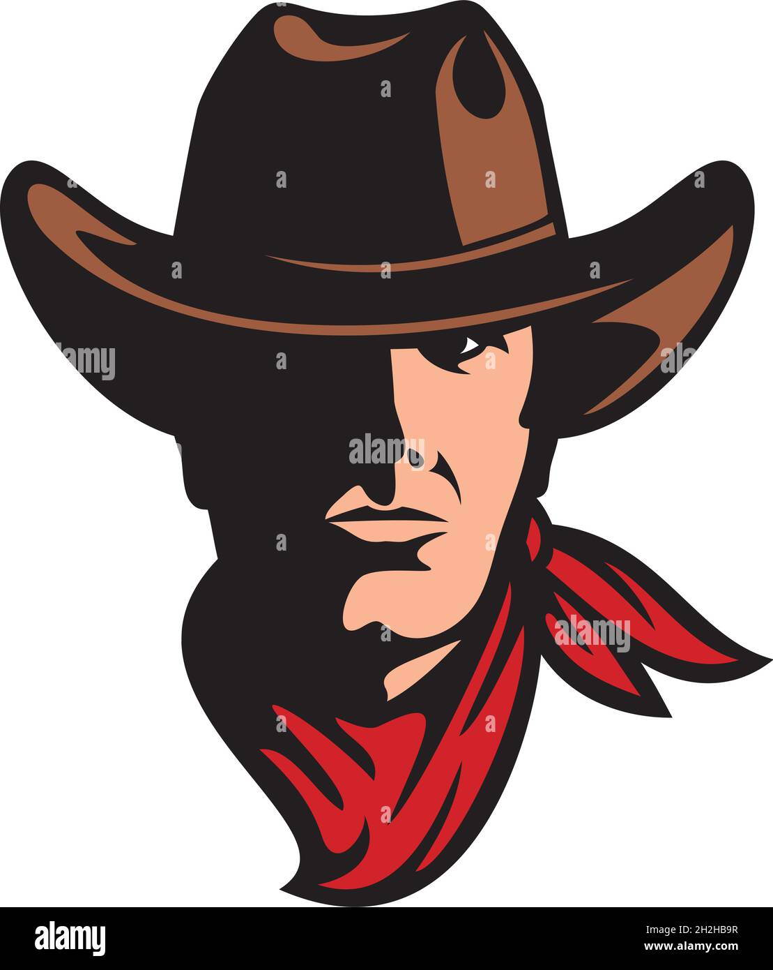 Cowboy head vector illustration Stock Vector