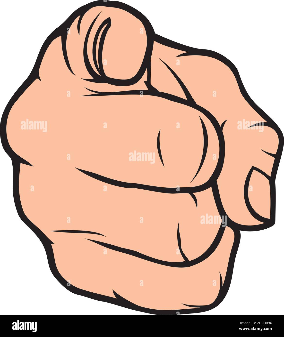 Hand (finger) pointing at viewer vector illustration Stock Vector