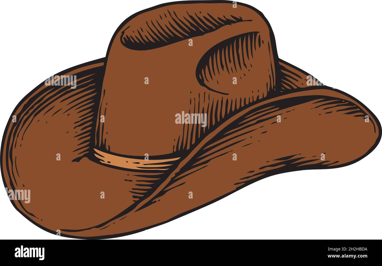 Cowboy hat - vintage engraved vector illustration Stock Vector