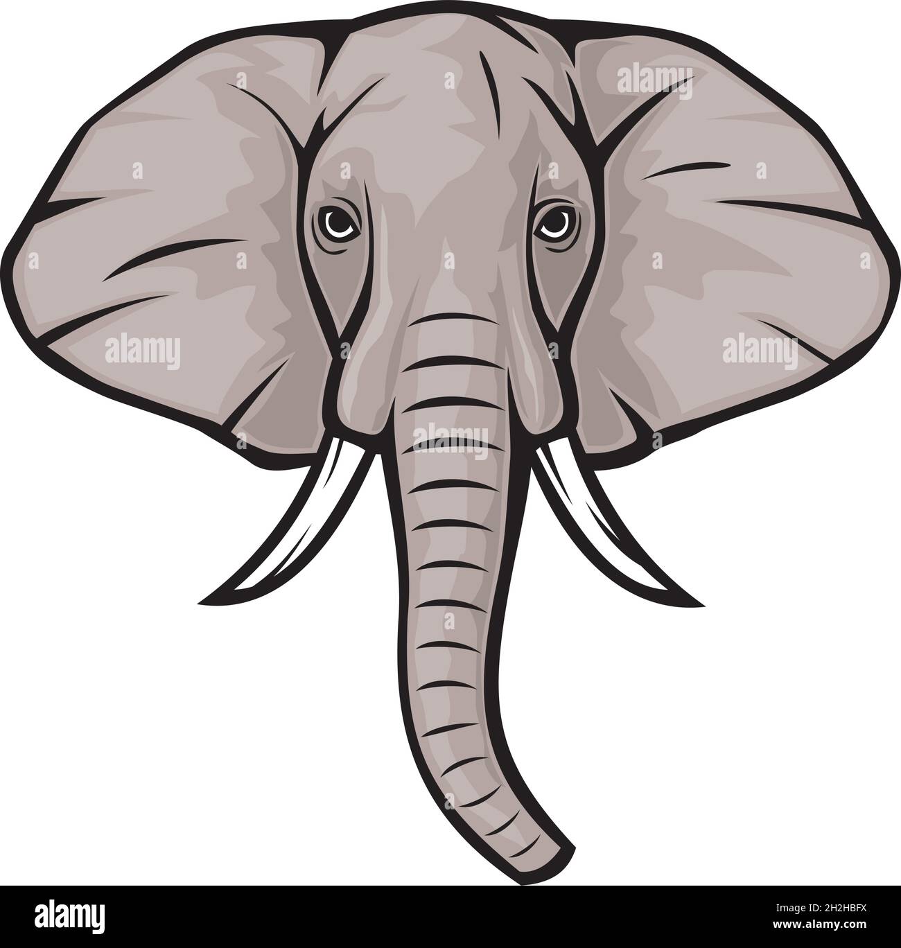 Elephant head vector illustration Stock Vector