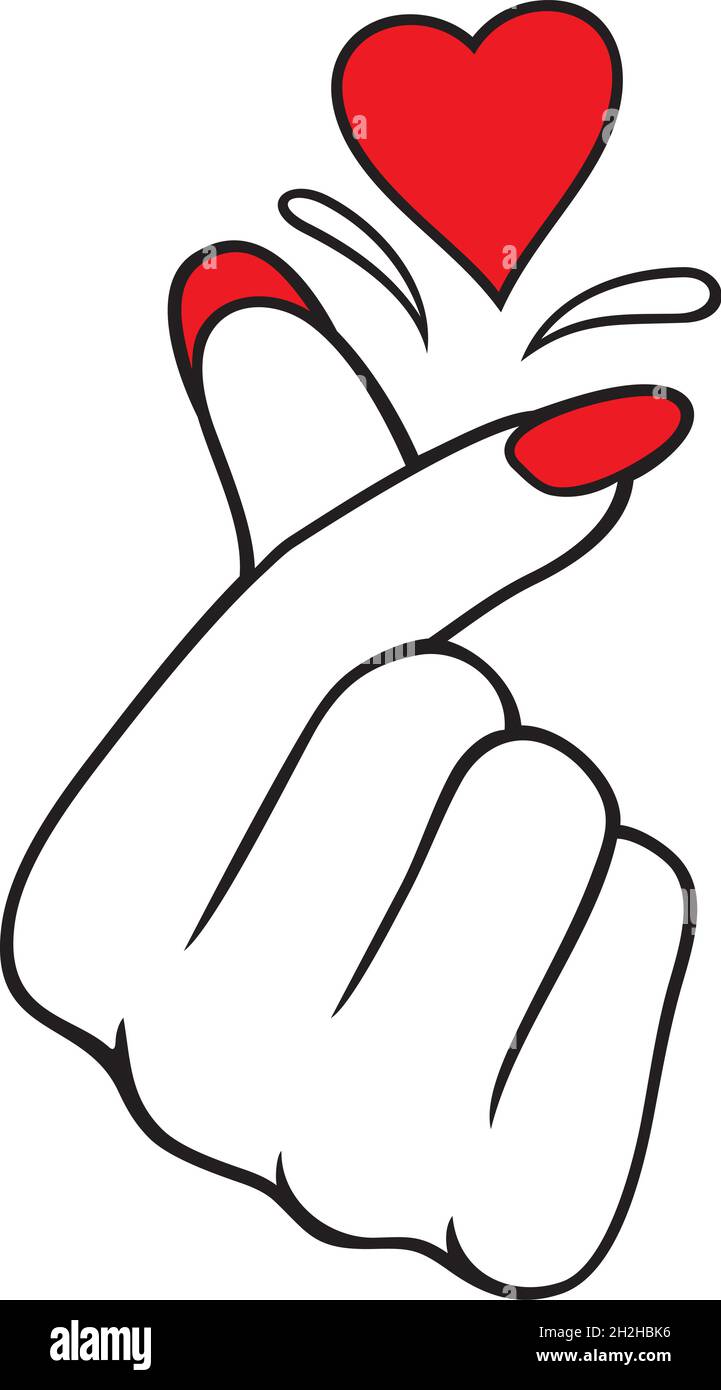 Finger heart (I love you) vector illustration Stock Vector Image & Art