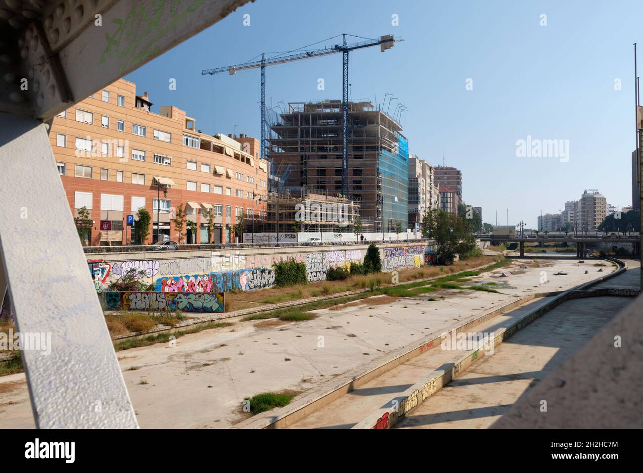 Guadalmedina river bed, Malaga city, Andalusia, Spain. Stock Photo