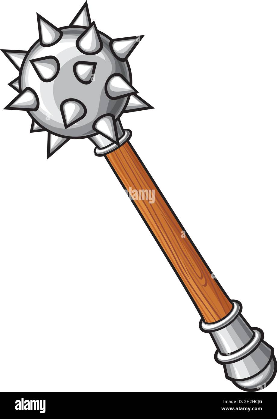Medieval mace ancient weapon vector illustration Stock Vector Image