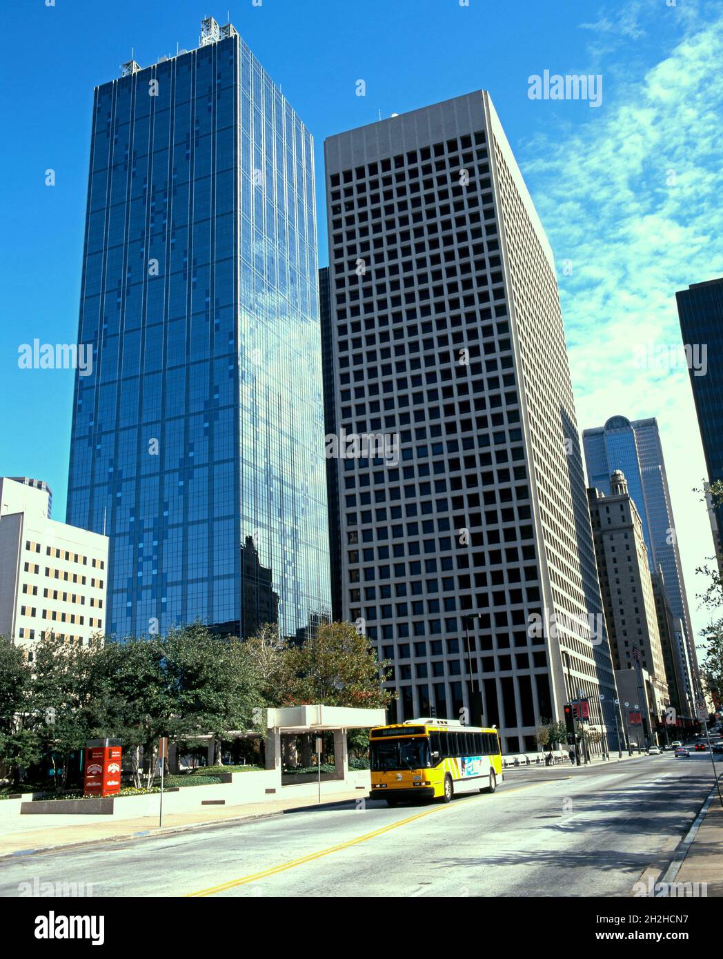 View of inner City skyscrapers, Dallas, Texas, USA, November 19, 1996 Stock Photo