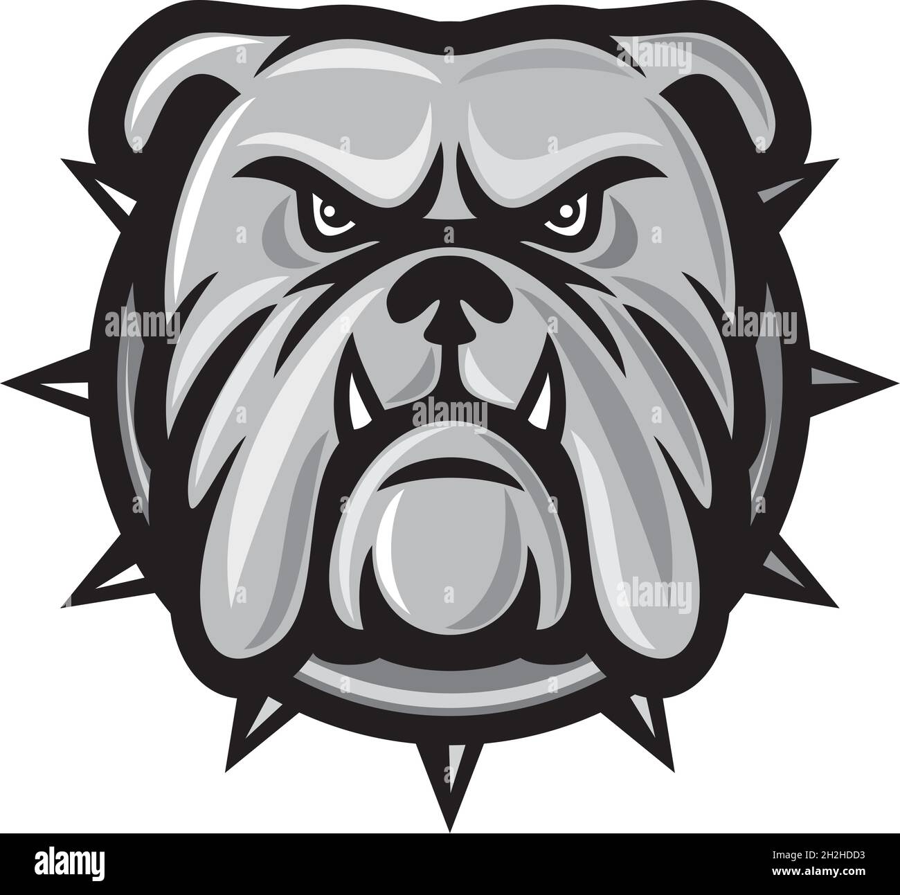 Angry bulldog head vector illustration Stock Vector