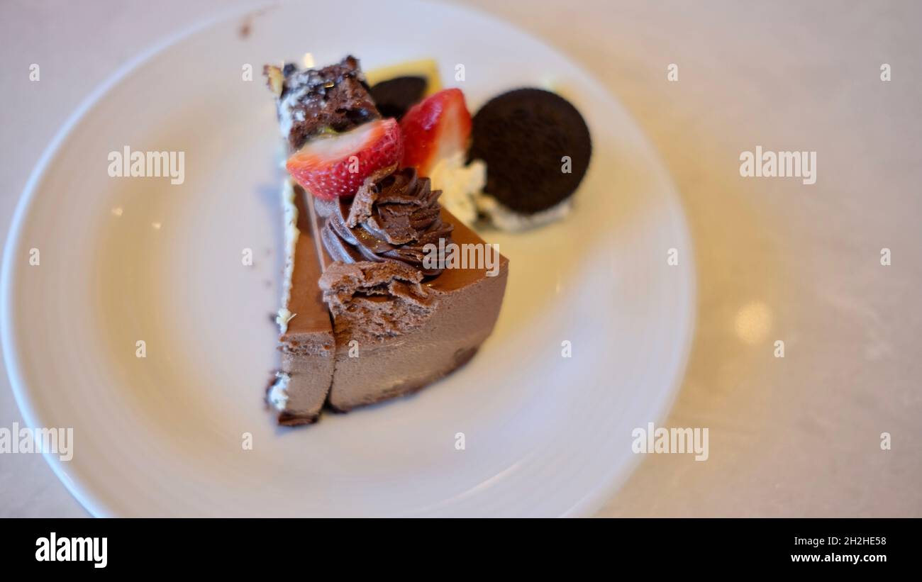 Chocolate Cake Hilton Hotel Pattaya Beach Thailand at Central Pattaya Beach Complex Stock Photo