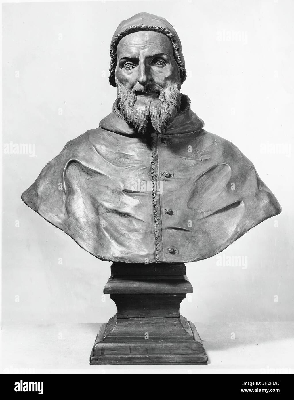 Posthumous Bust of Pope Pius V, c. 1650. Follower of Alessandro Algardi. Stock Photo