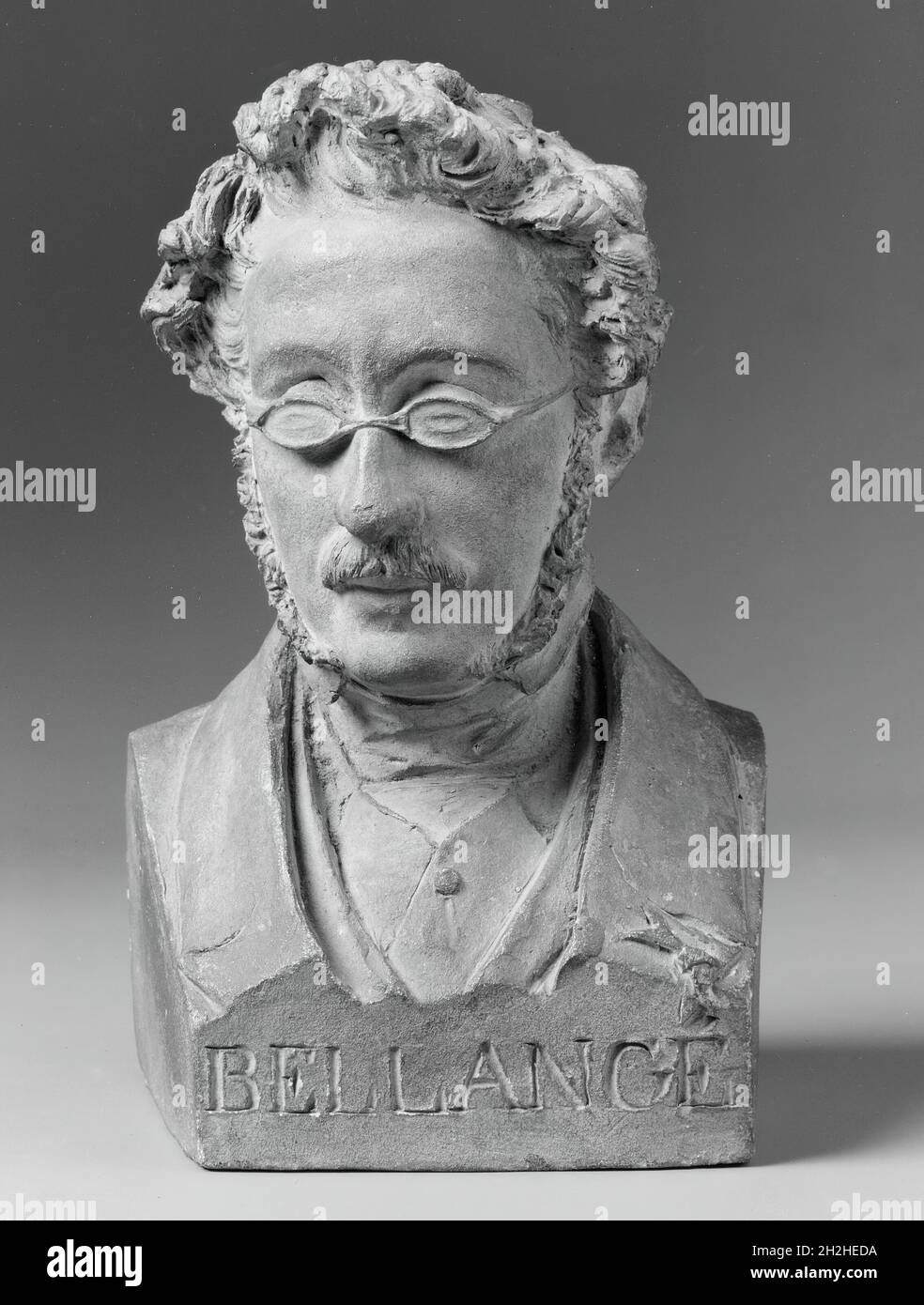 Portrait Bust of Joseph-Louis-Hippolyte Bellange, 1847. Stock Photo