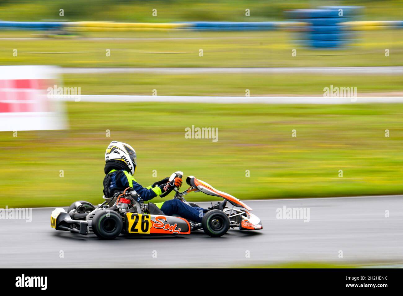 Go kart track ��circuit de l'Europe �� in Sotteville sous le Val (northern France) Stock Photo