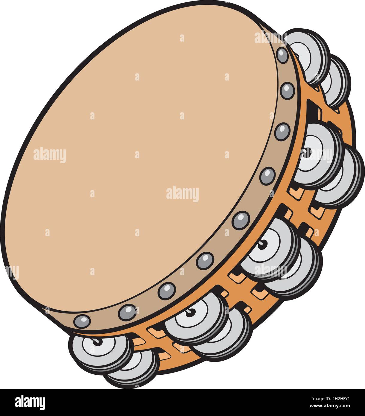 Tambourine music instrument vector illustration Stock Vector