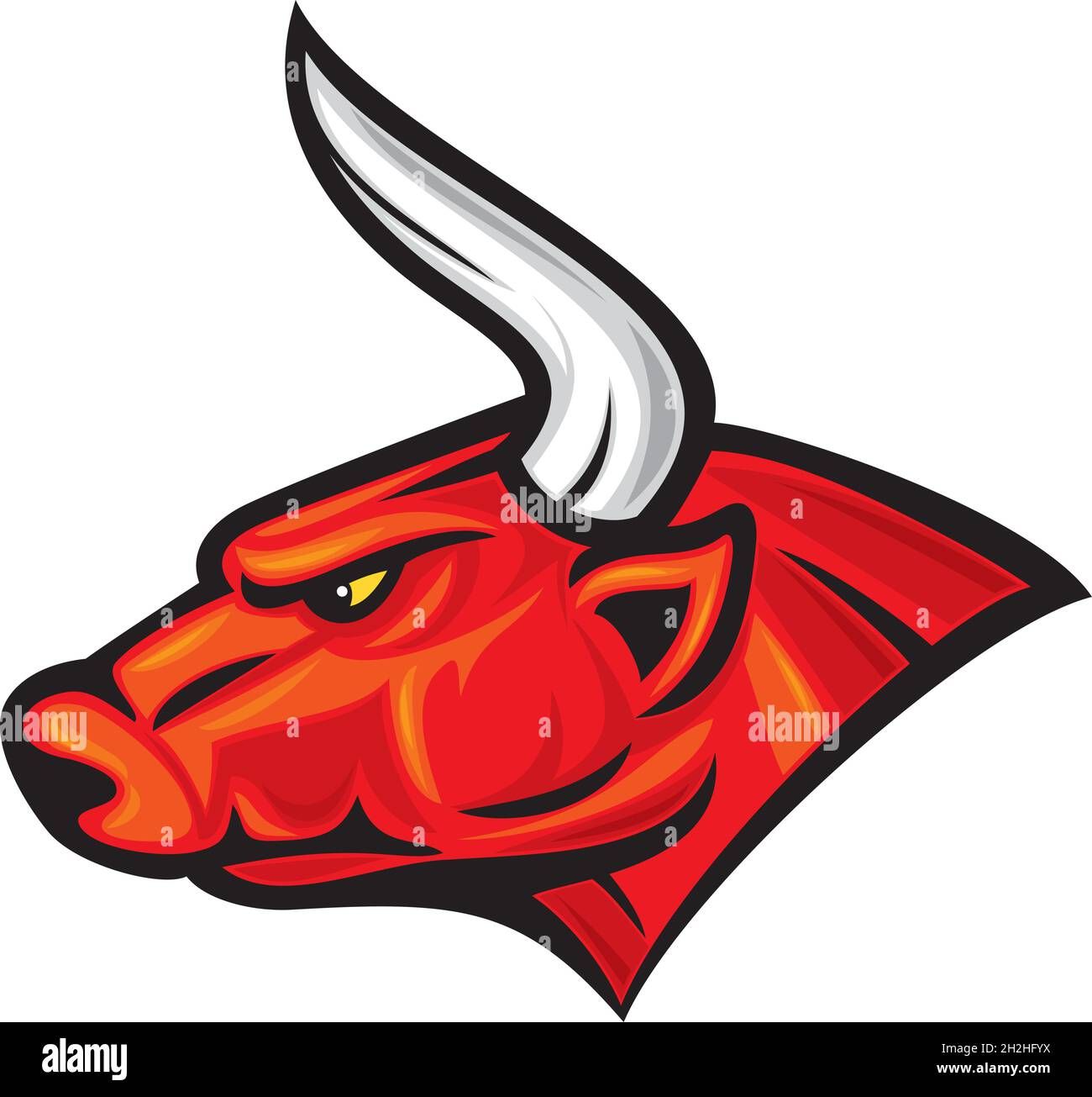 Red bull head vector illustration Stock Vector Image & Art - Alamy