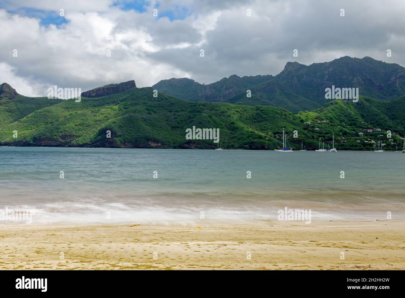 Marquesas Islands, French Polynesia: Taiohae Bay, Nuku Hiva Stock Photo ...