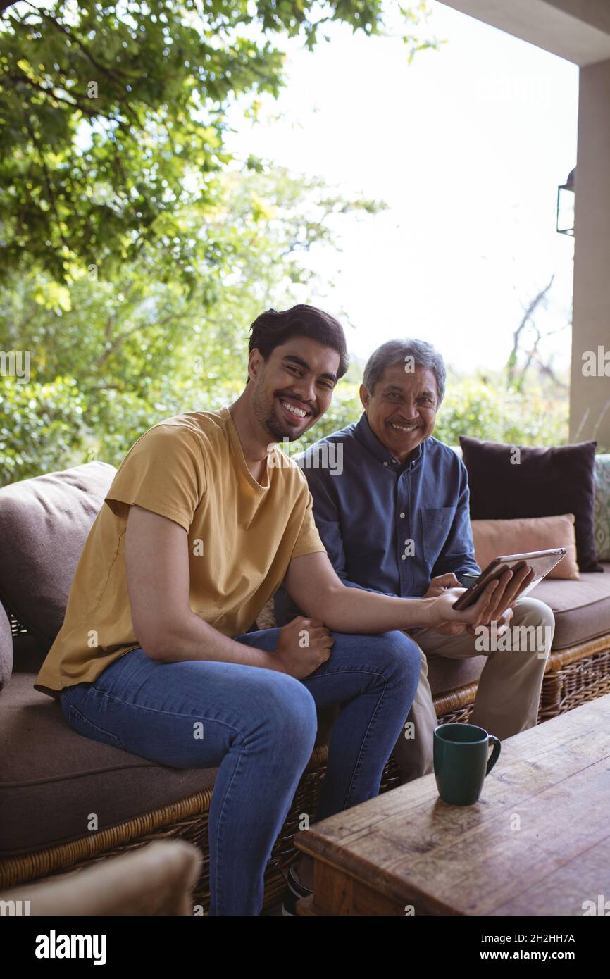 Portrait happy father son using hi-res stock photography and images - Alamy