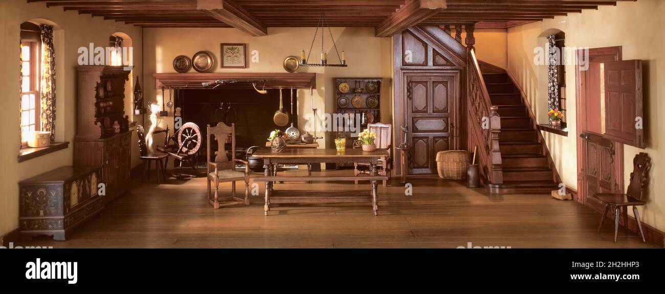 A17: Pennsylvania Kitchen, 1752, United States, c. 1940 Stock Photo - Alamy