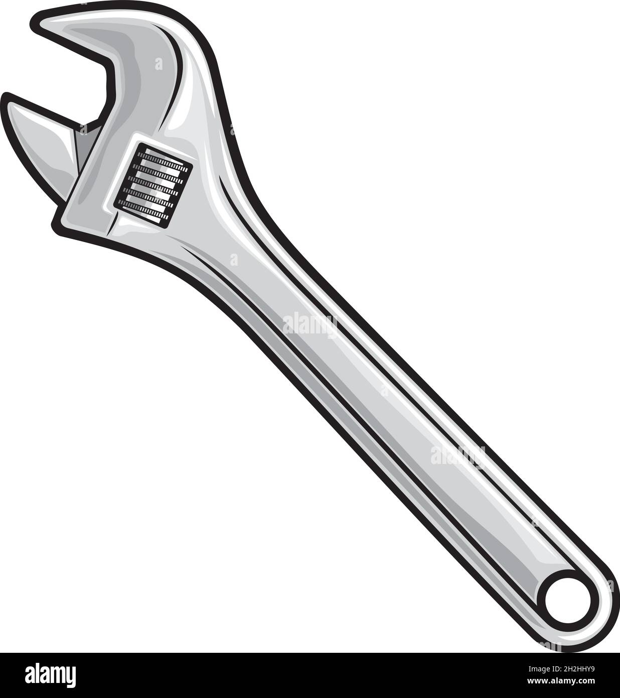 Adjustable monkey wrench. vector illustration Stock Vector