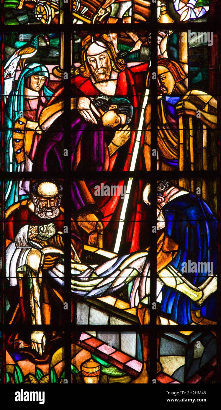 Switzerland, Vaud, Lausanne, cathedral, stained glass window Stock Photo -  Alamy