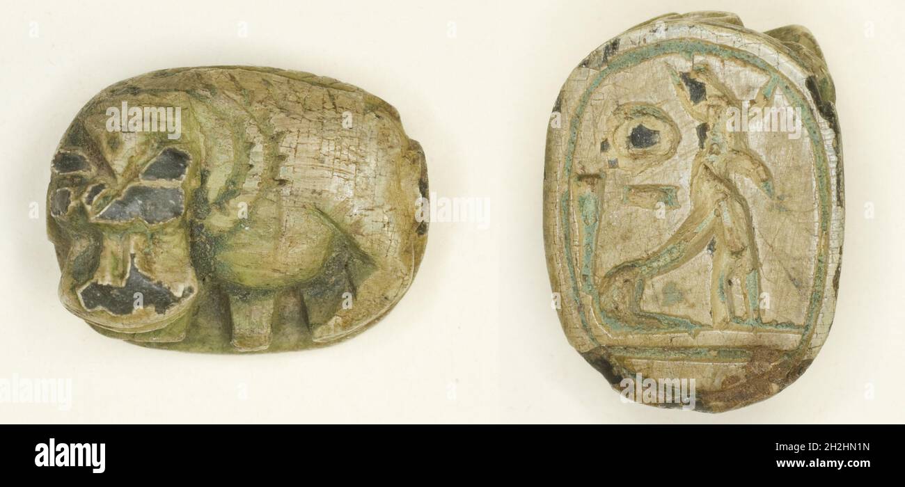 Scaraboid Hippopotamus, Egypt, New Kingdom, Dynasties 1920 (about 12951069 BCE Stock Photo