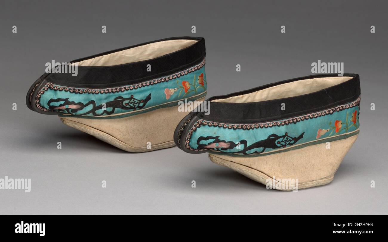 Woman's Shoes, China, Qing dynasty (16441911), 19th century Stock