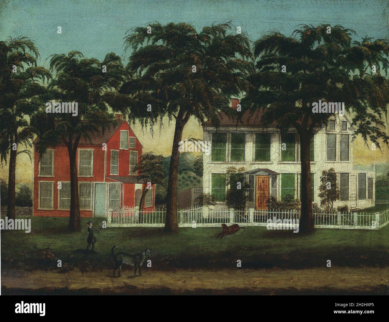 Houses on the Fox River, Illinois, 1881/90 Stock Photo Alamy