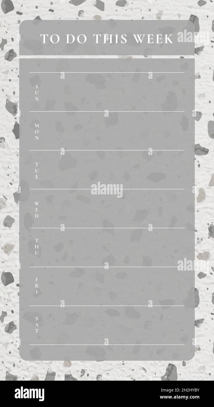 Weekly Planner Template Terrazzo Background Aesthetic Social Media Post Vector Stock Vector Image Art Alamy