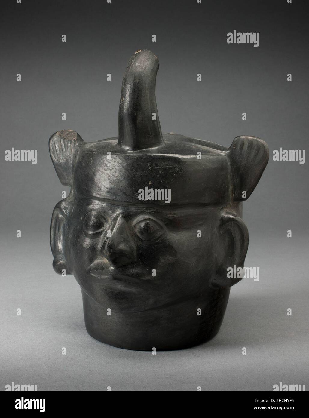 Portrait Vessel in the Form of a Ruler Wearing a Feline Headdress, 100