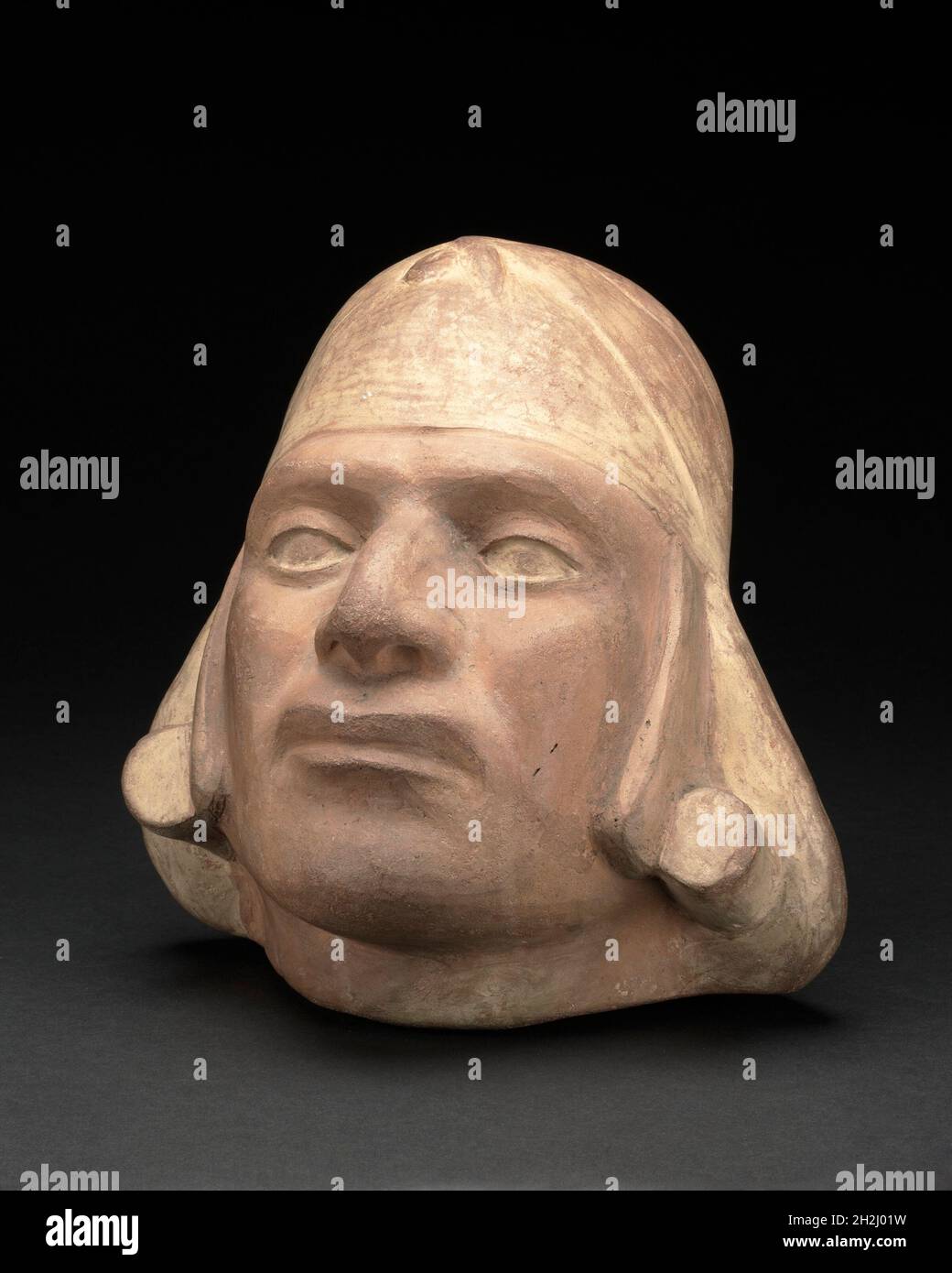 Portrait Jar of a Ruler with Traces of Face Paint, 100 B.C./A.D. 500. Stock Photo
