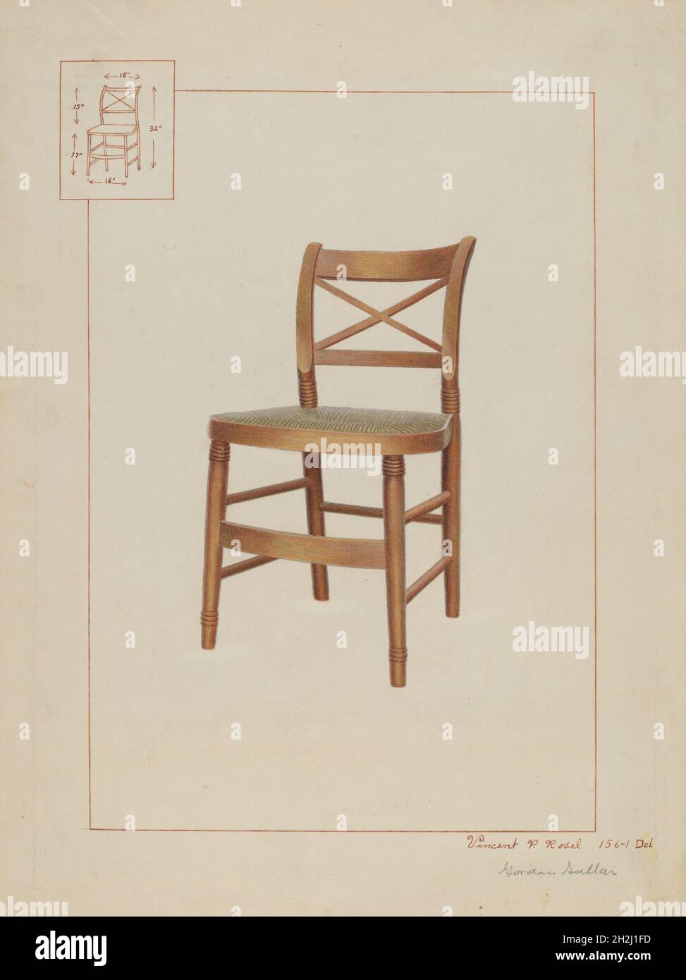 Rush Bottom Chair, c. 1937 Stock Photo Alamy