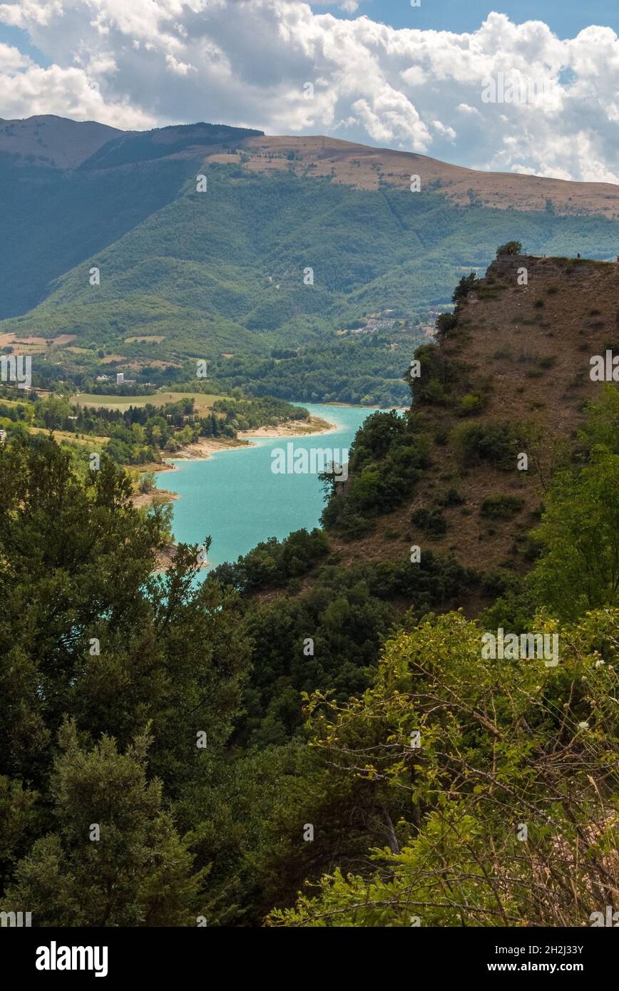 Artificial lake of Fiastra in the Marche region Stock Photo