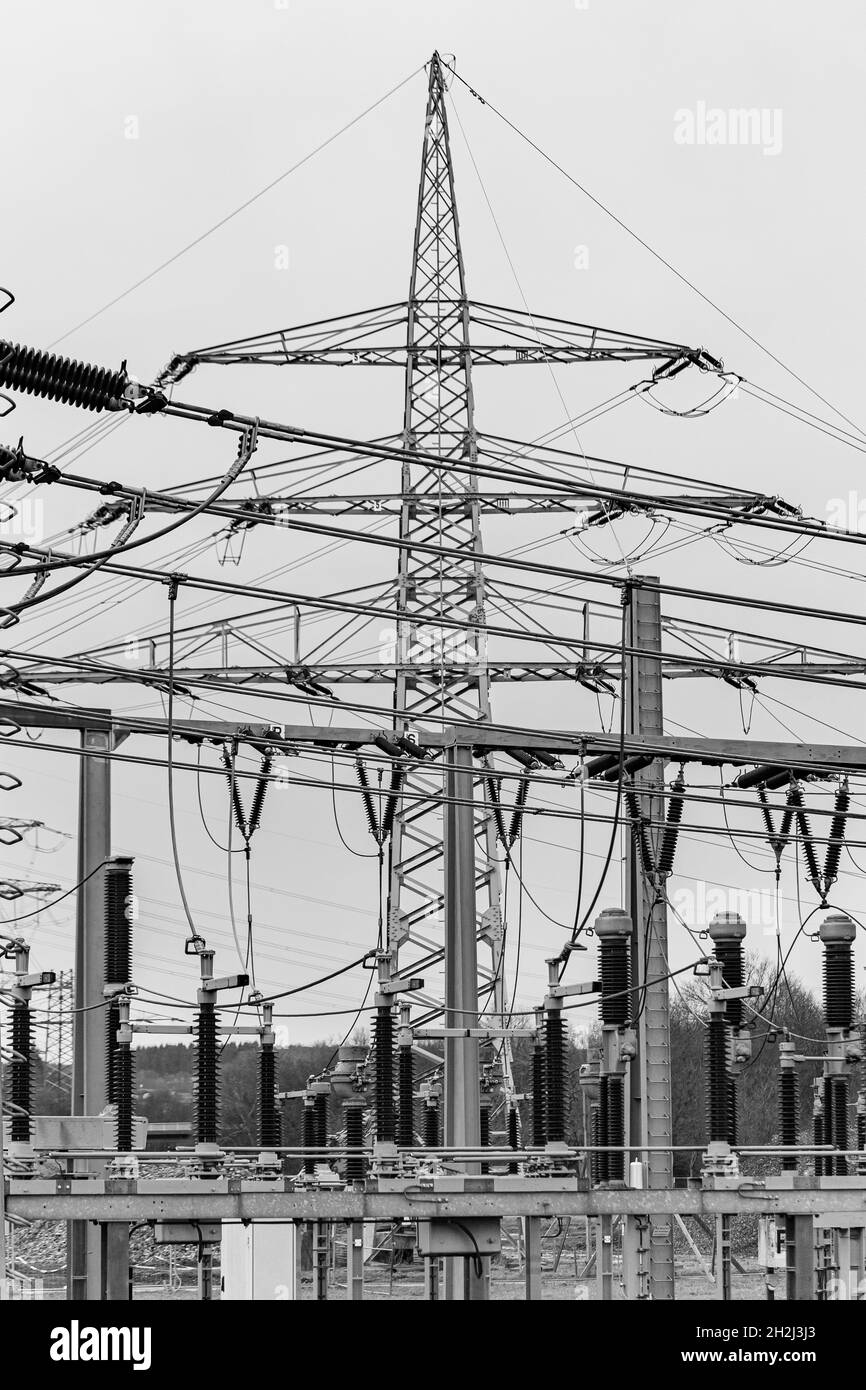 Electricity transformers Black and White Stock Photos & Images Alamy