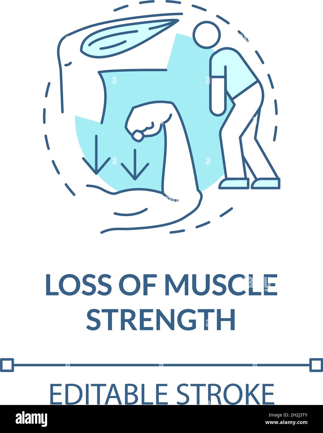 Loss of the muscle strenght blue concept icon Stock Vector Image & Art