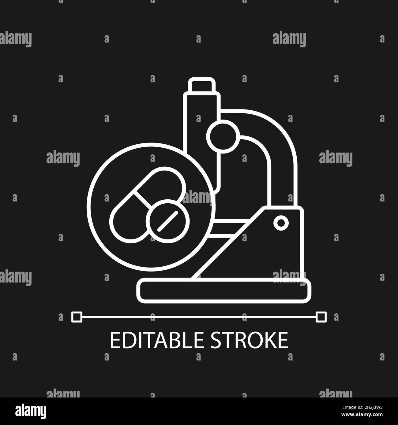 Testing drugs white linear icon for dark theme Stock Vector Image & Art ...