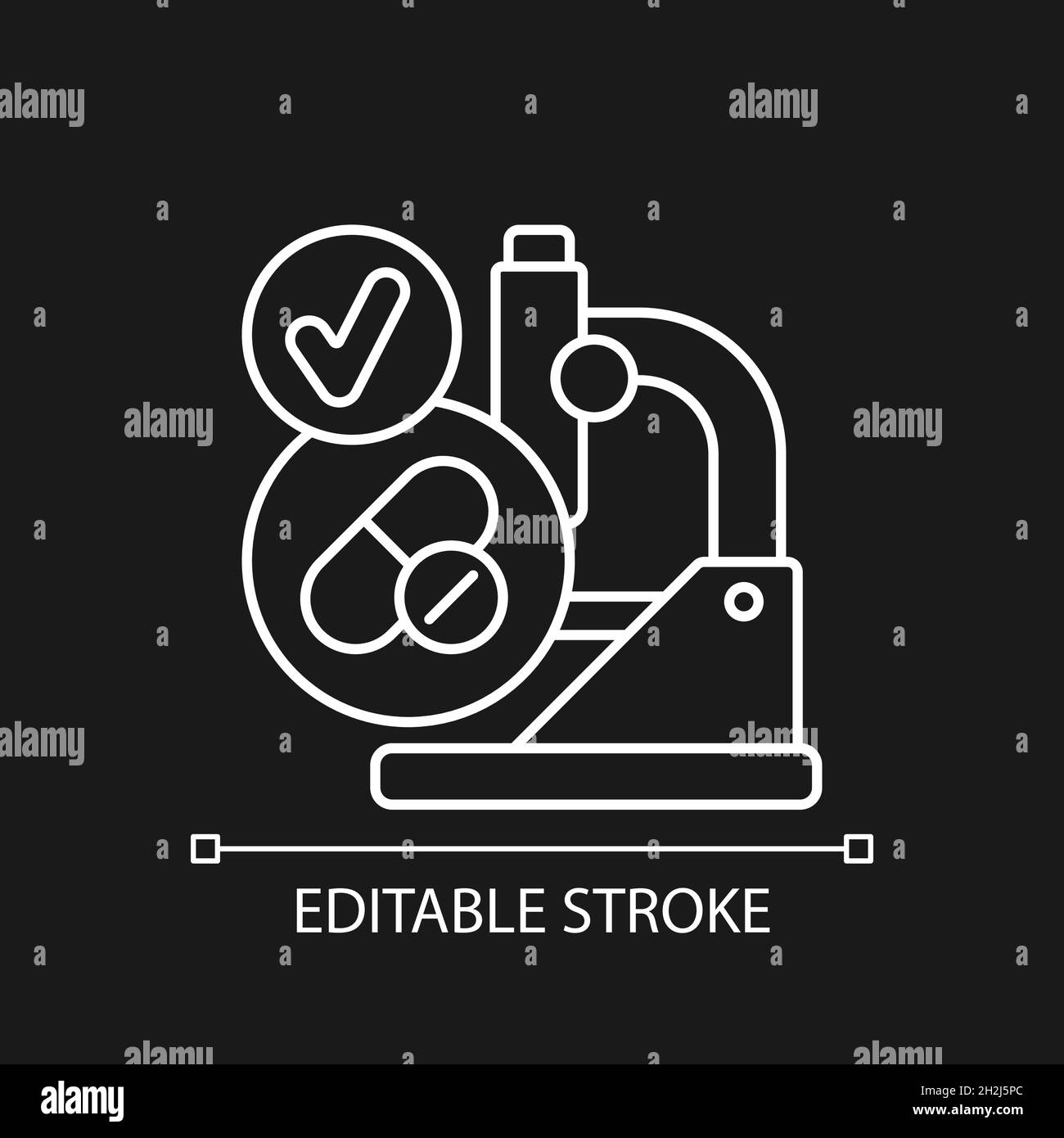 Successful research white linear icon for dark theme Stock Vector Image ...
