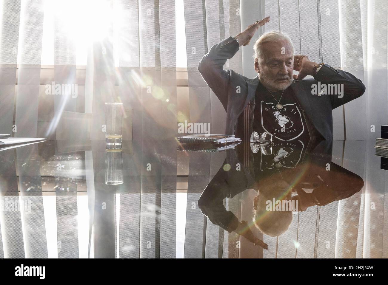 Buzz Aldrin, the second man to walk on the Moon during the Apollo 11 mission, here at the summer session organized by the International Space Universi Stock Photo
