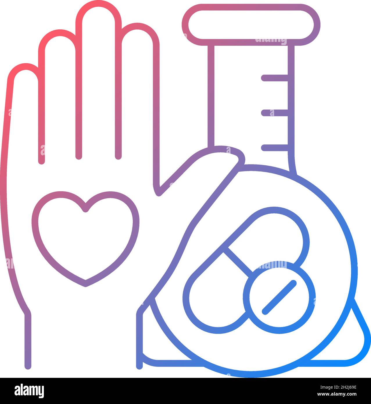 Human volunteer research gradient linear vector icon Stock Vector