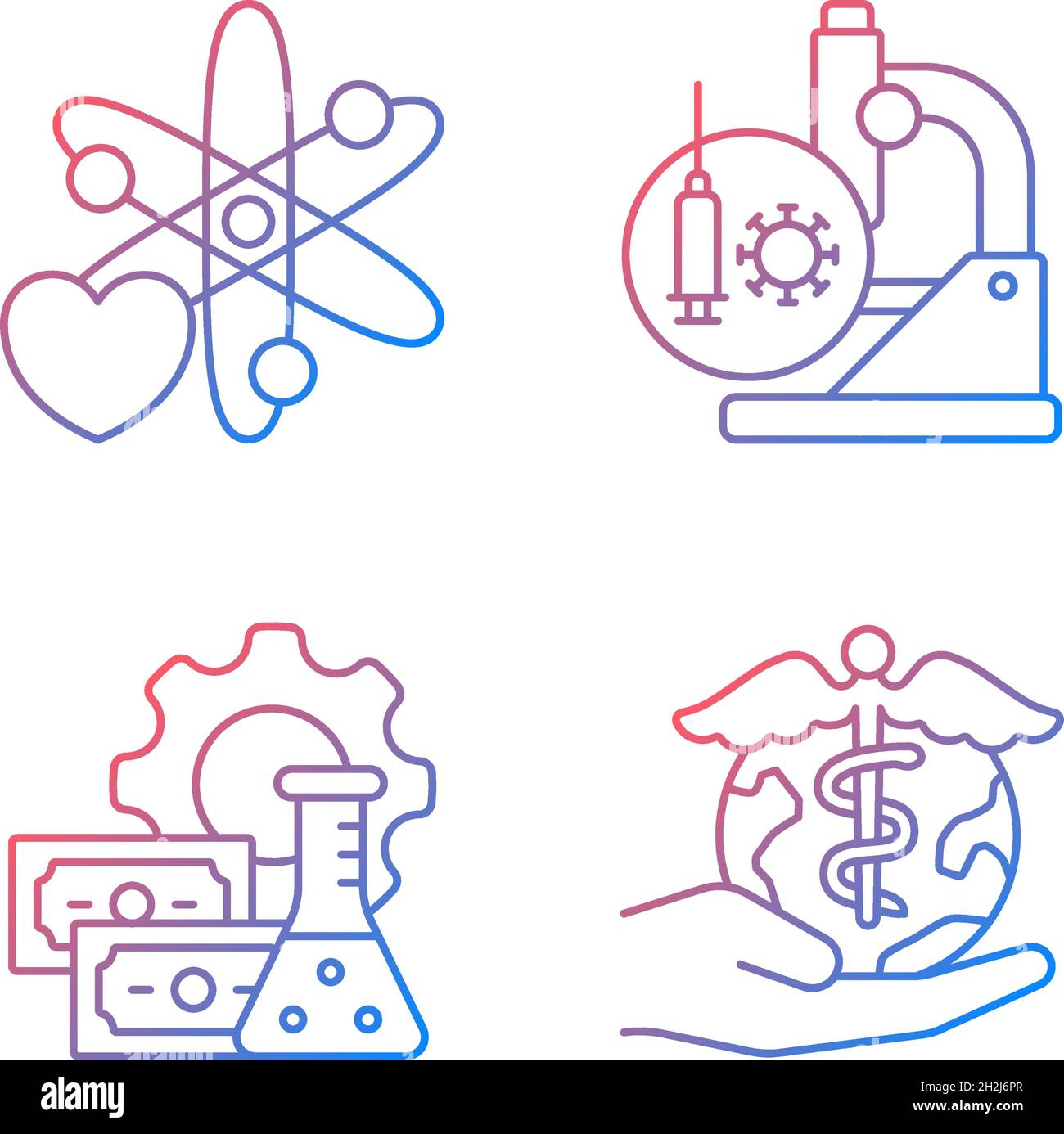 Medicine development gradient linear vector icons set Stock Vector ...