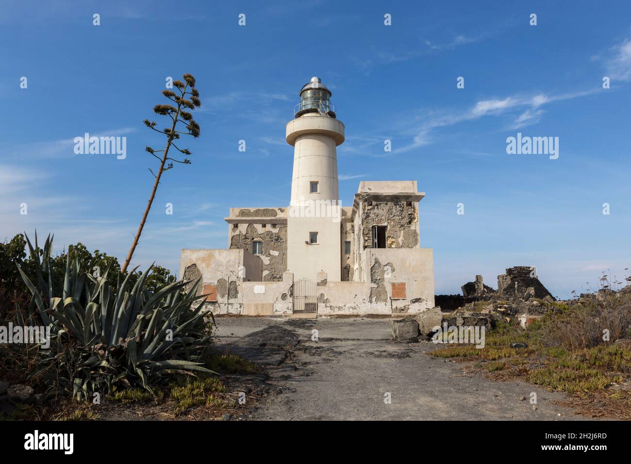 The old lighthouse of Punta Spadillo Stock Photo