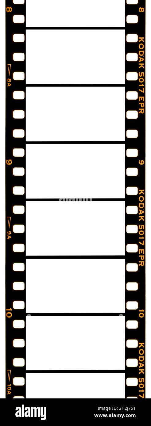 Movie film blank frames. Stock Photo
