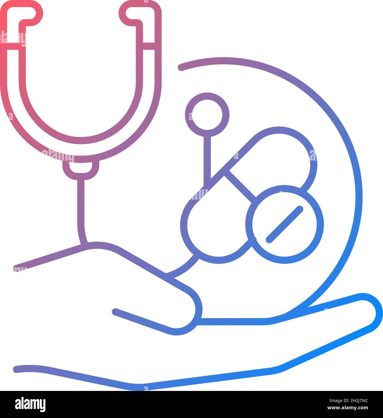 Improving treatment gradient linear vector icon Stock Vector