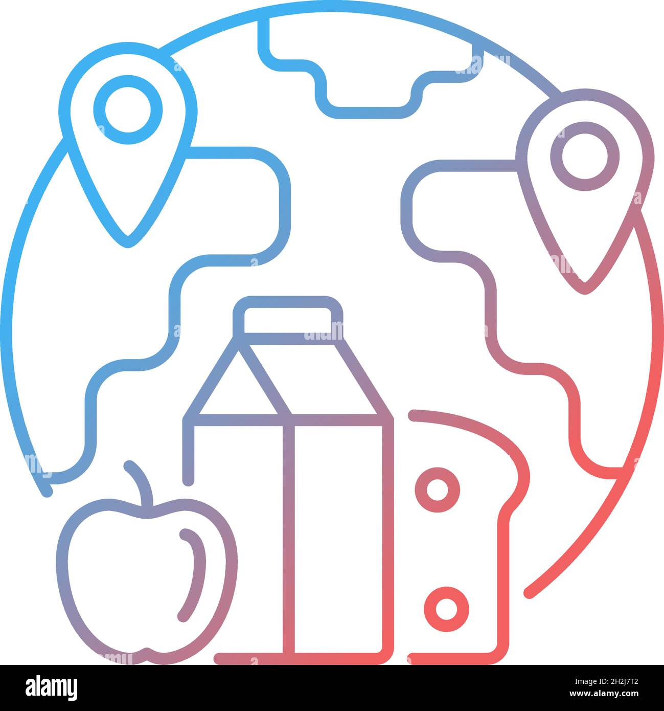 Food allocation gradient linear vector icon Stock Vector