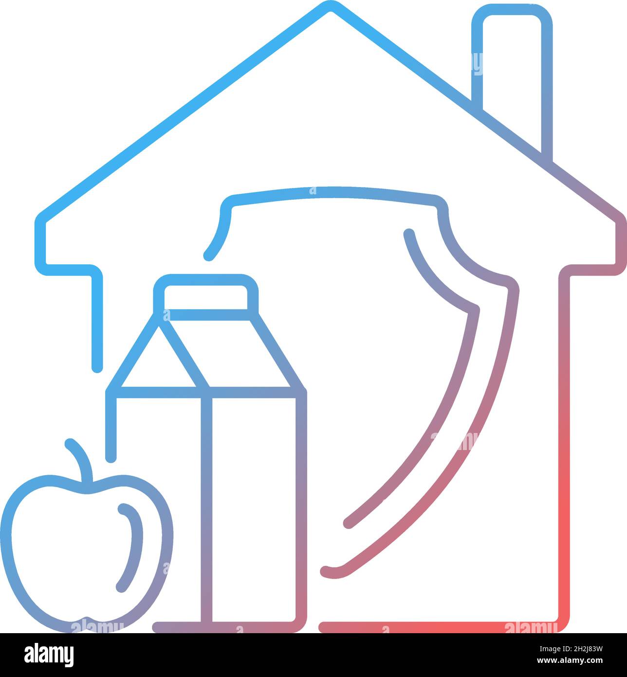 Household food security gradient linear vector icon Stock Vector