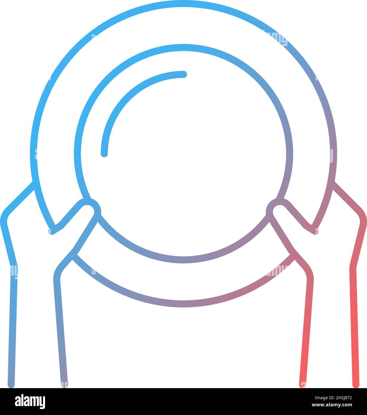 Asking for food gradient linear vector icon Stock Vector