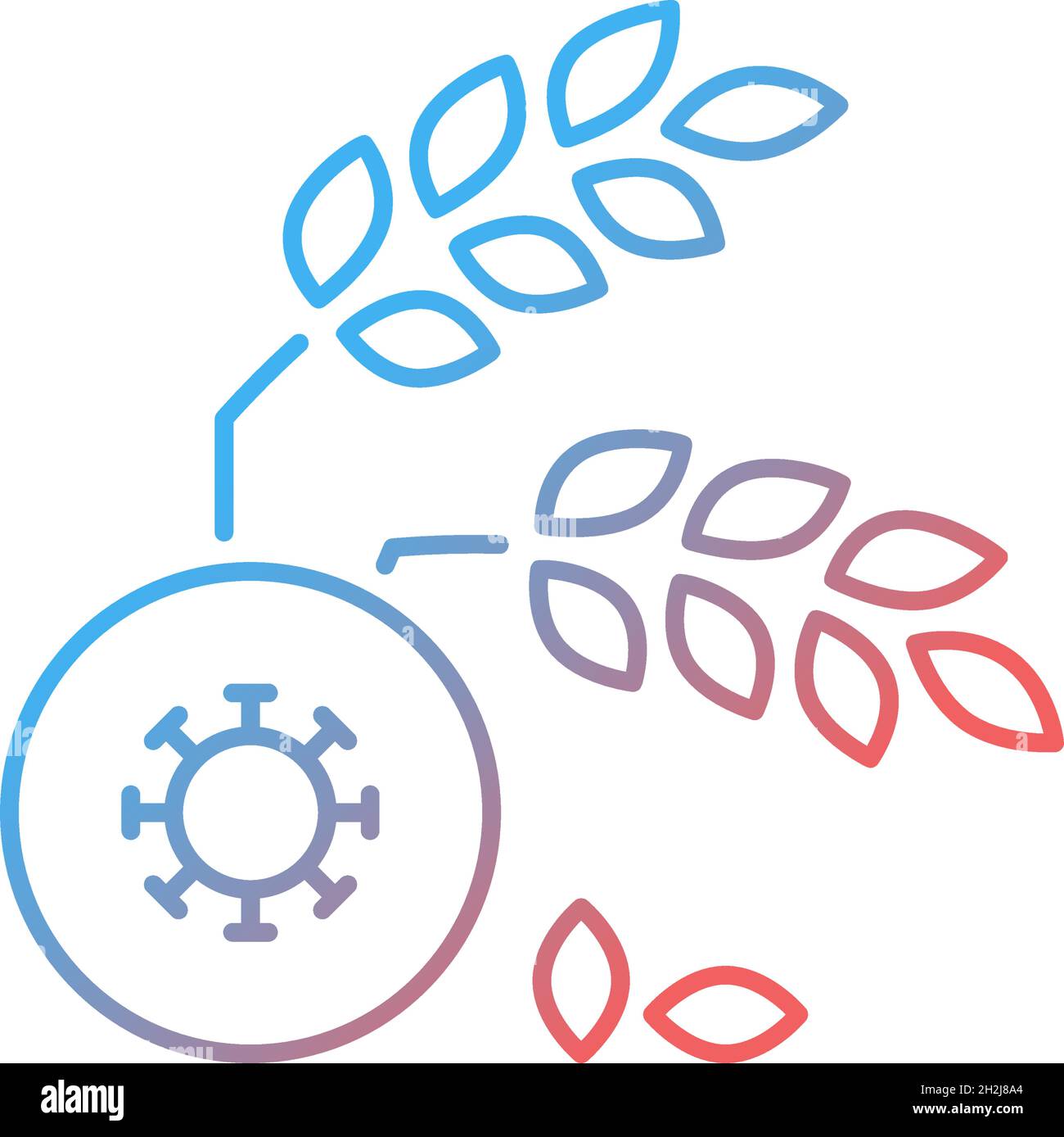 Agricultural disease gradient linear vector icon Stock Vector
