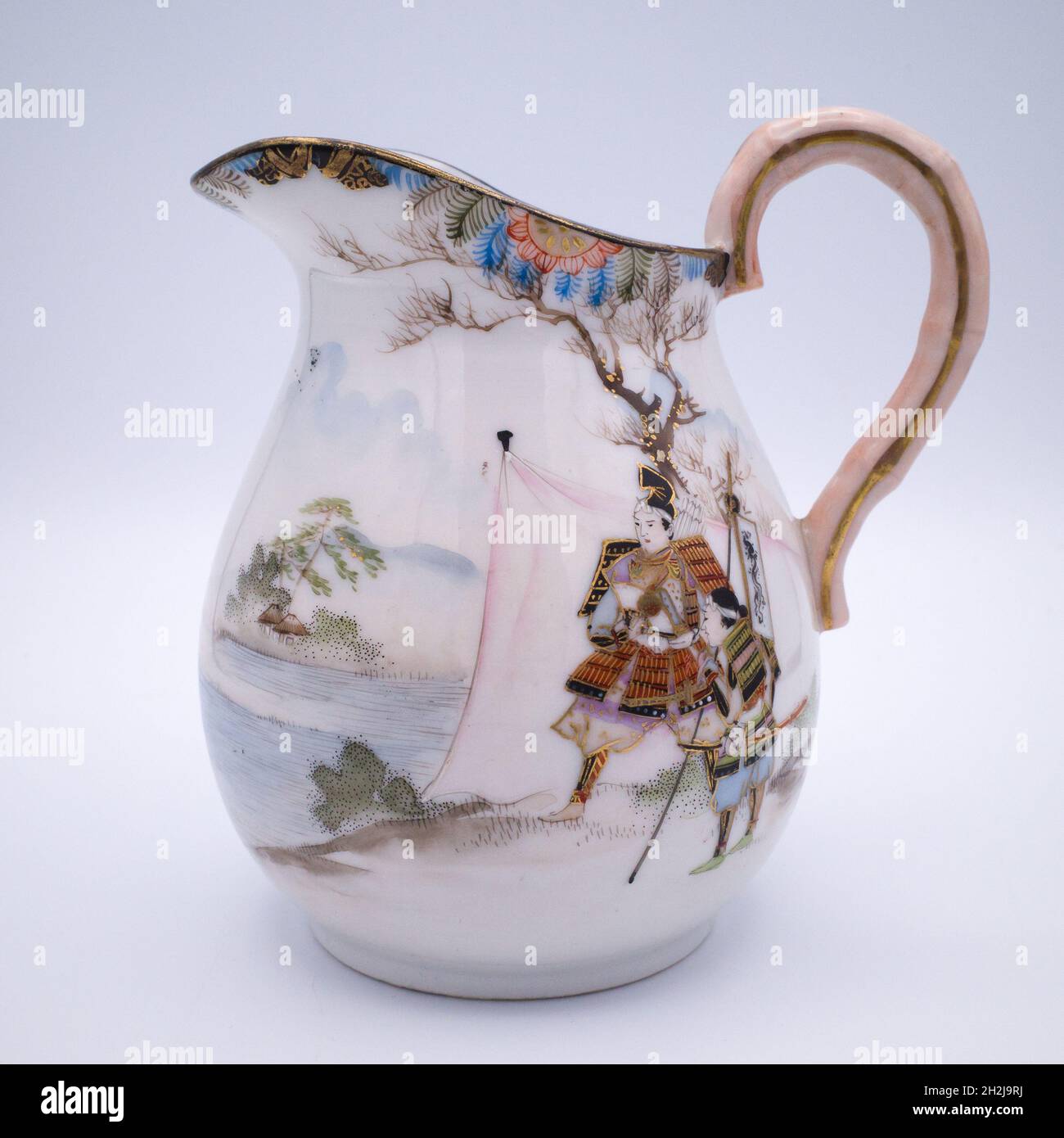 Antique Japanese Satsuma Style Kutani Porcelain Creamer With Hand