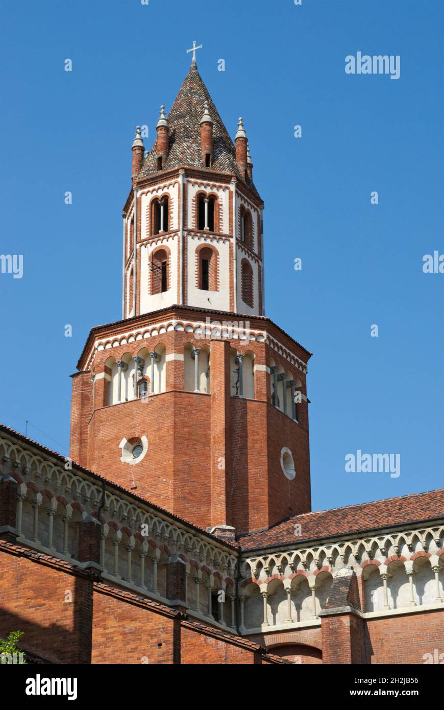 Basilica of St Andrea (1227) in Vercelli - Piedmont - Italy Stock Photo