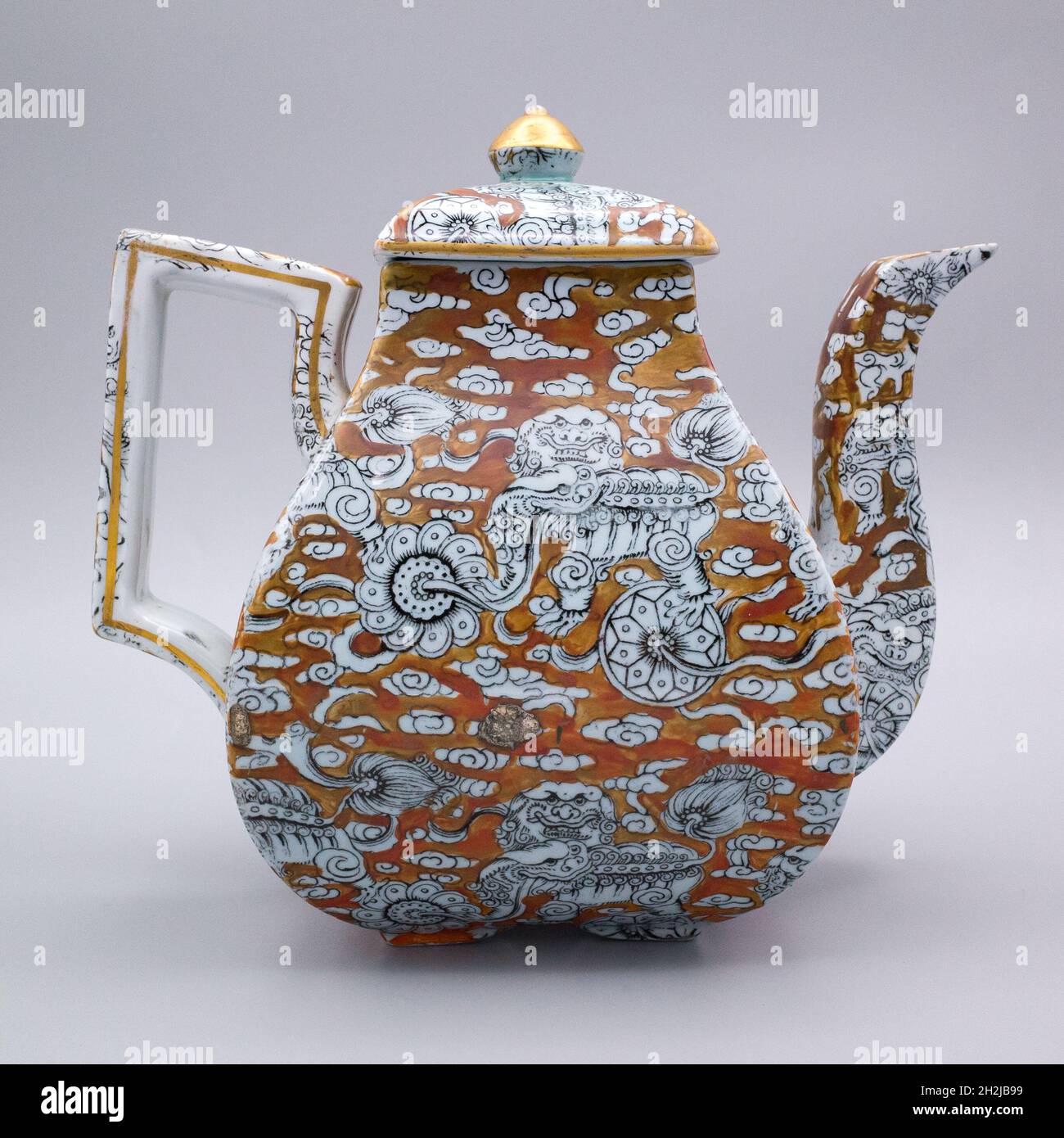 Rare Antique Ashworth Ironstone Teapot in Mason's Orange Bandana Pattern.  English Transferware Stock Photo - Alamy