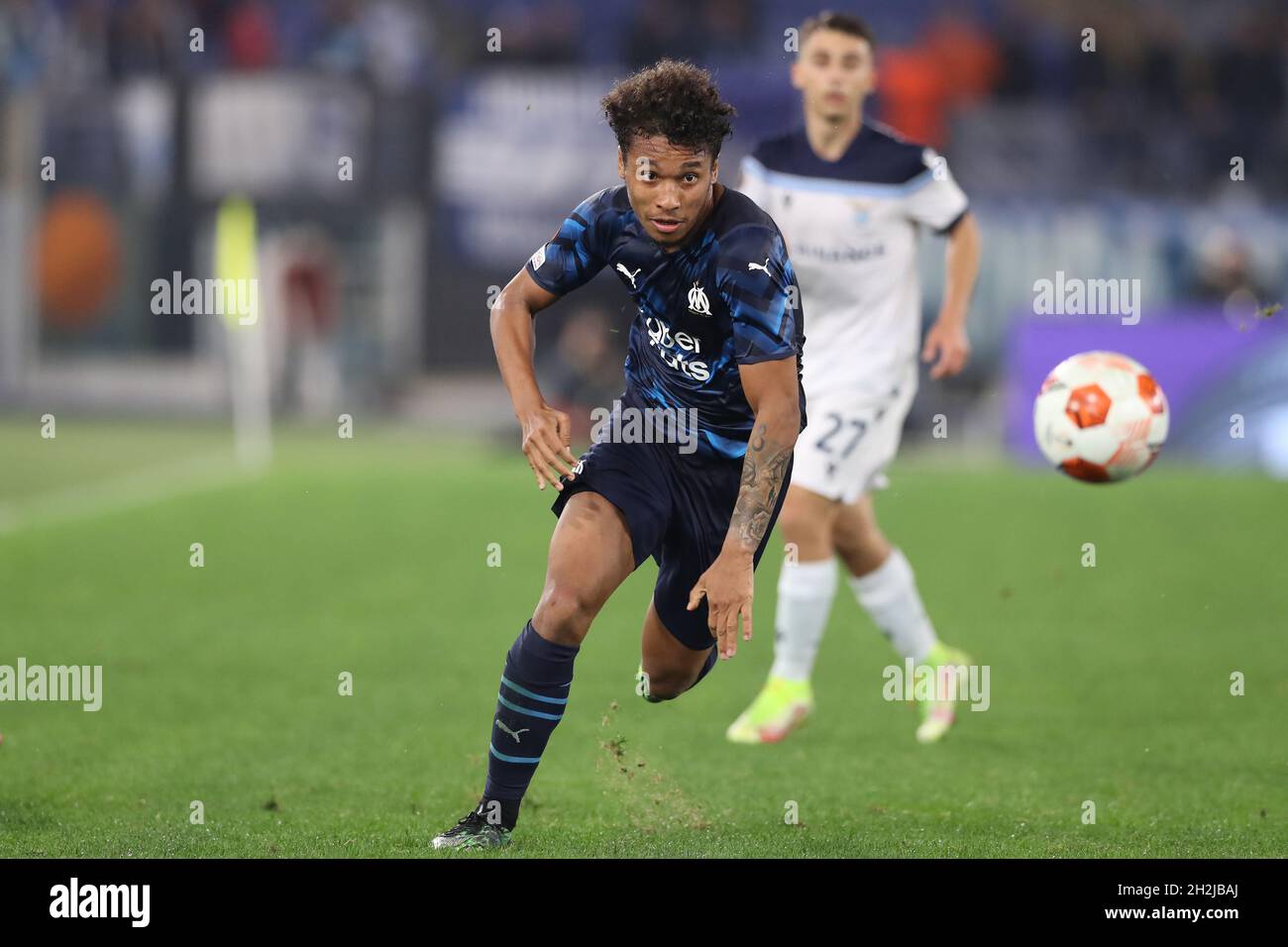 Rome, Italy, 21st October 2021. Boubacar Kamara of Olympique De Marseille during the UEFA Europa League match at Olimpico, Rome. Picture credit should read: Jonathan Moscrop / Sportimage Stock Photo