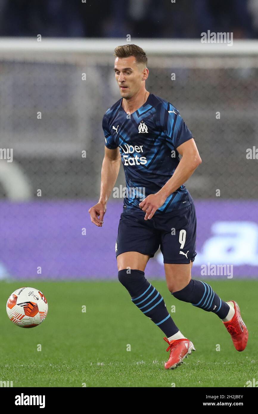 Rome, Italy, 21st October 2021. Arkadiusz Milik of Olympique De Marseille during the UEFA Europa League match at Olimpico, Rome. Picture credit should read: Jonathan Moscrop / Sportimage Stock Photo